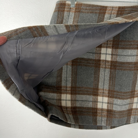 Bagatelle Collection Faux Wrap Skirt Women's L Gray Brown Textured Length 20.5" - Picture 3 of 10